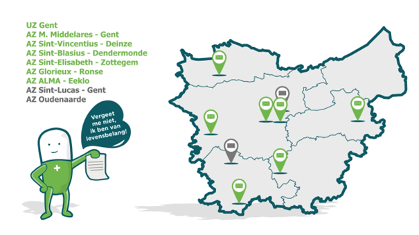 Deelnemende ziekenhuizen in Oost-Vlaanderen 