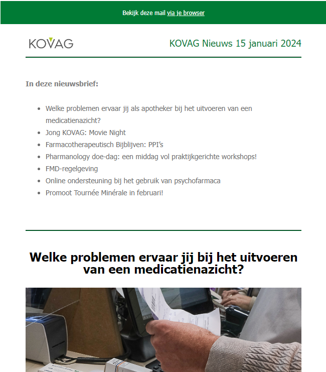 KOVAG nieuwsbrief 15 jan 2024