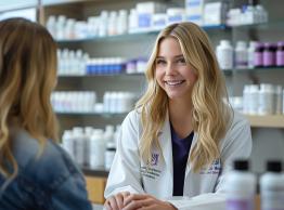 jonge apotheker vrouw